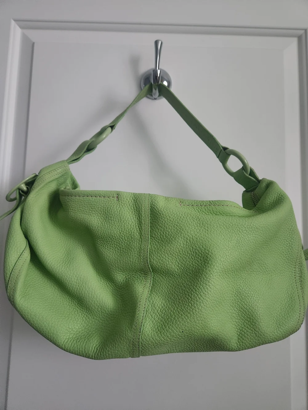 Donna Karan Green Leather Hobo Shoulder Bag